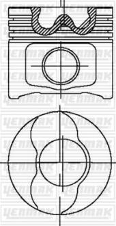 Поршень с кольцами і пальцем (размер отв. 82.4 / +0.4) Opel VECTRA C 1.9CDTi (4цл.) (AR 37101, 939 A1.000, M 724 MT 19.Z, M 724 RT 19) Yenmak 31-04281-040 (фото 1)