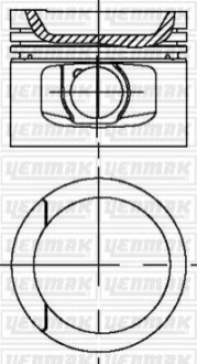 Поршень с кольцами і пальцем (размер отв. 81.01 / STD) VW T4 2.0, 2.5 (4/5 цл.) (AAC / AAF / AEU) Yenmak 31-04328-000