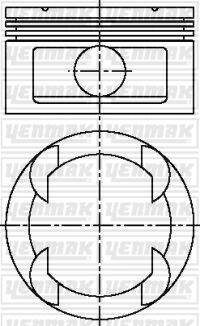 Поршень с кольцами і пальцем (размер отв. 86,50/+0.50) OPEL Omega B 3.0 (6цл.) (X 30 XE) Yenmak 31-03812-050