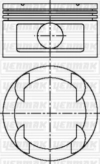 Поршень с кольцами і пальцем (размер отв. 86,00/STD) OPEL Omega B 3.0 (6цл.) (X 30 XE) Yenmak 31-03812-000 (фото 1)