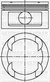 Поршень с кольцами і пальцем (размер отв. 86,00/STD) OPEL Omega B 3.0 (6цл.) (X 30 XE) Yenmak 31-03812-000 (фото 1)