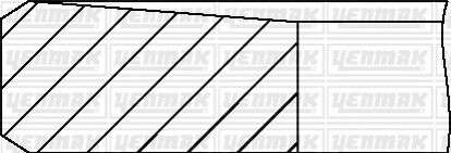 Комплект поршневих кілець (на 1 поршень) (STD / 82,50) FORD Yenmak 91-09964-000 (фото 1)