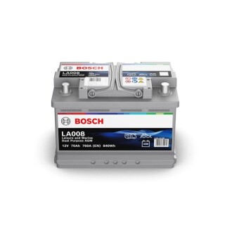 Акумуляторна батарея 75Ah/650A (278x175x190/+R/B13) Dual Purpose AGM BOSCH 0 092 LA0 080