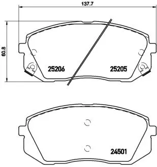KLOCKI HAMULCOWE KIA SOUL II 09/14&gt; PRZOD EV SZT BREMBO P30056E (фото 1)