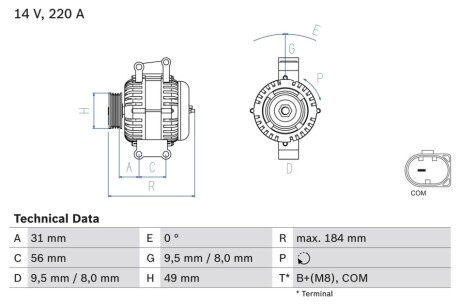 Генератор BOSCH 0986083600