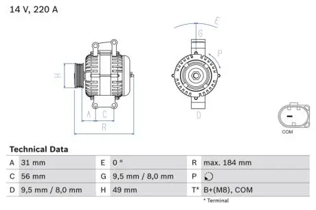 Генератор BOSCH 0986083600