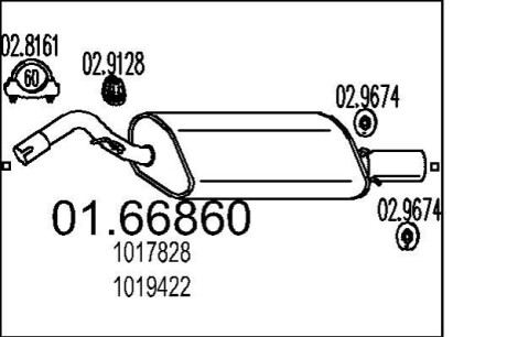 Глушник вихлопних газів (кінцевий) MTS 0166860