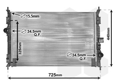 Радіатор охолодження CITROEN BERLINGO/C4/PEUGEOT 3008/OPEL VIVARO Van Wezel 40002386