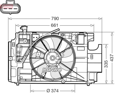 Elektrowentylator TOYOTA PRIUS C (P1) DENSO DER50004