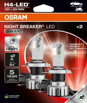 NightBraker LED (zamiennik H4) bez ECE **brak ECE** - 6000K OSRAM 64193DWNBSM2HB