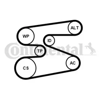 Фото zestaw paska micro-v +pompa Contitech 6PK1698WP1 ZESTAW PASKA MICRO-V +POMPA Contitech 6PK1698WP1