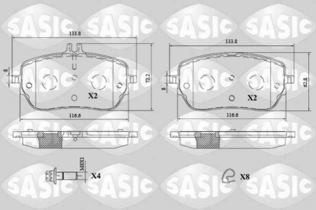 Колодки гальмівні (передні) MB A-class (W177)/B-class (W247) 18- SASIC 6216208