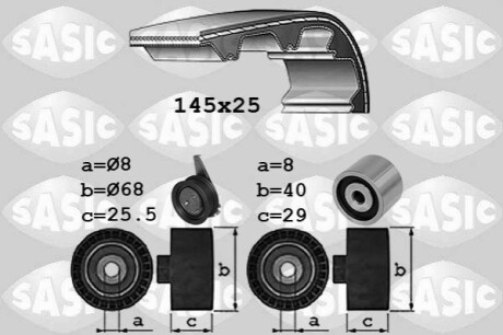 Комплект ГРМ Audi A1/Skoda Fabia/VW Polo 1.4 TDI 14- (25x145z) SASIC 1756085