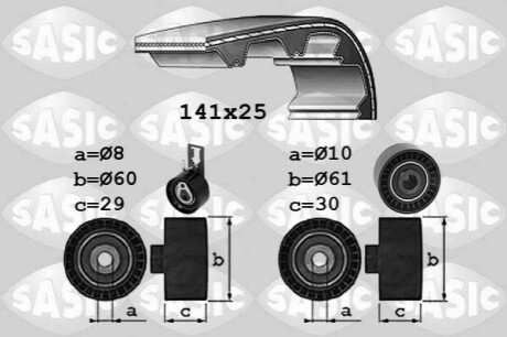 Комплект ГРМ Citroen Berlingo/Jumpy 1.6HDI 10- (z=141) SASIC 1750043