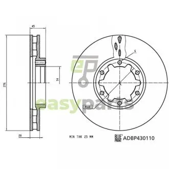 NISSAN Диск гальмівний NT400 CABSTAR 14- BLUE PRINT ADBP430110