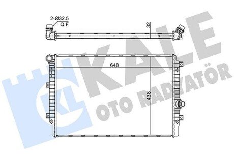 KALE VW Радіатор охолодження двиг. BEETLE 1.4, 2.0, CADDY ALLTRACK 2.0 15-, CADDY IV 2.0 15-, GOLF VI 13-, SKODA KALE OTO RADYATOR 363170