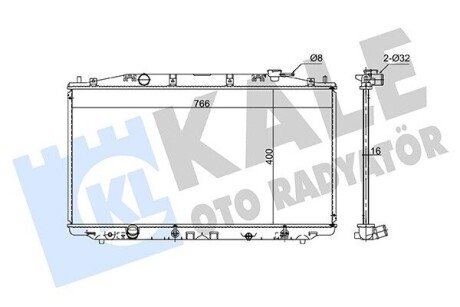 KALE HONDA Радіатор охолодження двиг. (версія built-in oil cooler) ACCORD IX 2.4 14-, ACCORD VIII 2.4 08- KALE OTO RADYATOR 361915