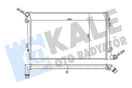 KALE VW Радіатор охолодження Golf, Jetta, Passat, Skoda Octavia 1.9-2.0 TDI 05- KALE OTO RADYATOR 356930