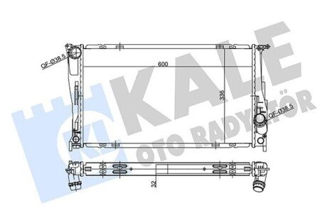 KALE BMW Радіатор охолодження E82, E84, E88, E89, E90, E91, E92 KALE OTO RADYATOR 356230