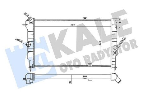 KALE OPEL Радіатор охолодження Calibra A, Vectra A 88- KALE OTO RADYATOR 356865 (фото 1)