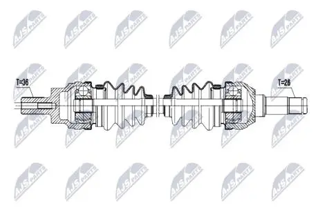 Фото driveshaft NTY NPW-VV-157 DRIVESHAFT NTY NPW-VV-157