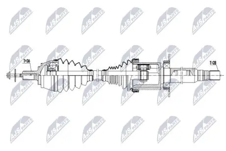 DRIVESHAFT NTY NPW-VV-167