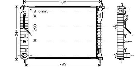 AVA CHEVROLET Радіатор системи охолодження двигуна CAPTIVA 06-, OPEL, VAUXHALL AVA COOLING OL2434