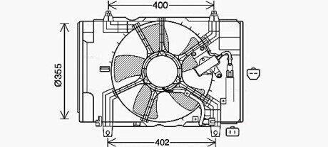 AVA NISSAN Радіатор вентилятора (дифузор в зборі) TIIDA 1.6, 1.8 04- AVA COOLING DN7538