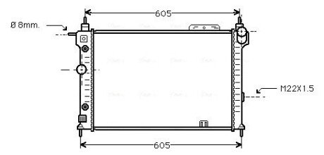 AVA OPEL Радіатор ASTRA 2.0 I 91- AVA COOLING OLA2029 (фото 1)