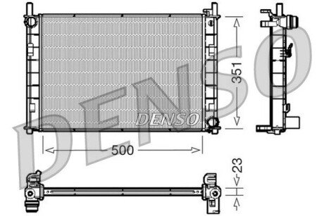 Радіатор, охолодження двигуна DENSO DRM10045