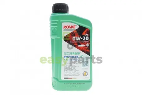 Олива 0W20 SUNSPEED SYNT RS C5 (1L) (ACEA A1/B1/C5/C6) (Longlife-17 FE+/MB 229.71/229.72/M2C962-A1) ROWE 4920379-0010-99