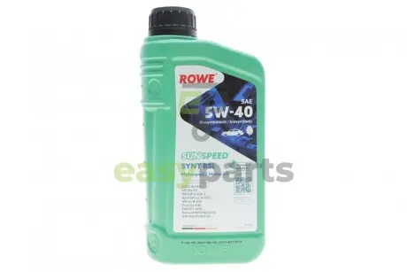 Олива 5W40 SUNSPEED SYNT RSi (1L) (MB 229.3/226.5/Porsche A40/VW 502 00/505 00/RN 0700/0710) ROWE 4920068-0010-99
