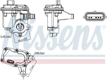 DB Клапан EGR (системи рециркуляції ВГ) C-SERIES S205, MARCO POLO W447, VITO W447, NISSAN NV300 NISSENS 98446