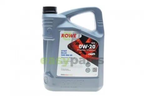 Олива 0W20 HIGHTEC SYNT RS D1 (5L) (API SP RC/SN PLUS RC)(GM dexos1 Gen 3/Ford WSS-M2C962-A1) ROWE 20051-0050-99