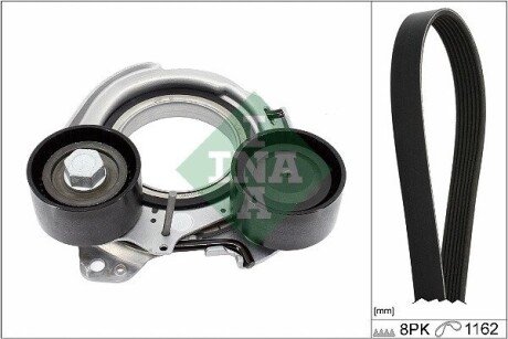 Комплект ремня генератора BMW 3 (G20/G80/G28)/5 (G30/F90) 2.0DH 19- B47 (8PK1162) INA 529056810