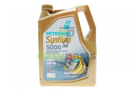 Олива 5W30 SYNTIUM 5000 DM (5L) (MB 229.51/MB 229.52/VW 505.00/505.01/LL-04) Petronas 70957M12EU