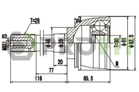 ШРКШ зі змазкою в комплекті PROFIT 2710-1540