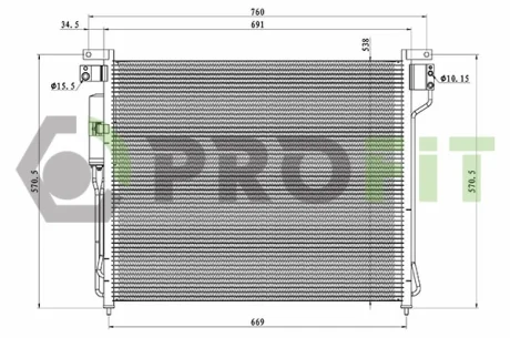Фото 1 - конденсер кондиціонера PROFIT 1770-0558 Конденсер кондиціонера PROFIT 1770-0558 (фото 1)
