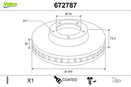 TARCZA HAMULCOWA MALOWANA X1 Valeo 672787