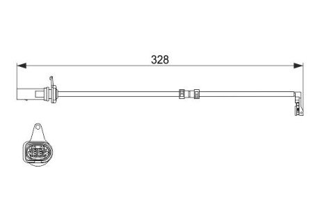 Датчик зносу гальмівних колодок (передніх) Audi A6/A8/Q5 10- (L=328mm) BOSCH 1 987 473 623