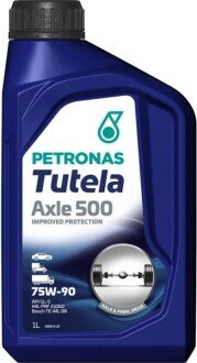 Олива 75W90 TUTELA AXLE 500 (1L) (MIL PRF 2105D) (API GL-5) Petronas 76631E15EU