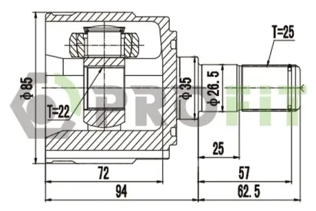 ШРКШ зі змазкою в комплекті PROFIT 2810-3076