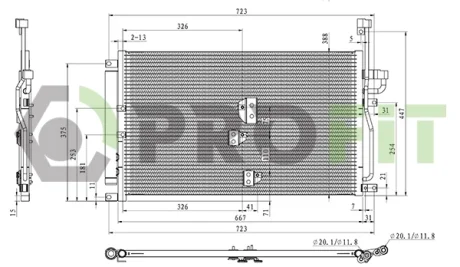Фото 1 - конденсер кондиціонера PROFIT 1770-0555 Конденсер кондиціонера PROFIT 1770-0555 (фото 1)
