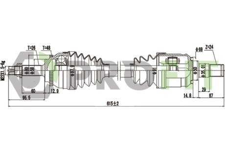 Піввісь PROFIT 2730-3144