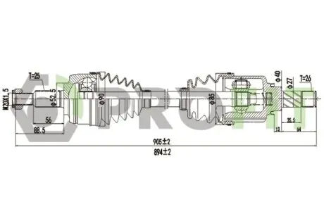 Піввісь PROFIT 2730-3140 (фото 1)