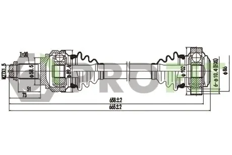Піввісь PROFIT 2730-3134 (фото 1)