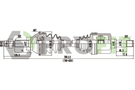 Піввісь PROFIT 2730-1151