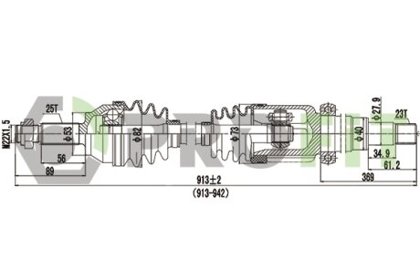 Піввісь PROFIT 2730-0839 (фото 1)