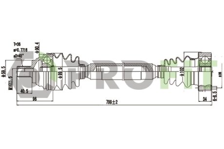 Піввісь PROFIT 2730-0764