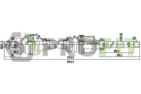 Піввісь PROFIT 2730-0729